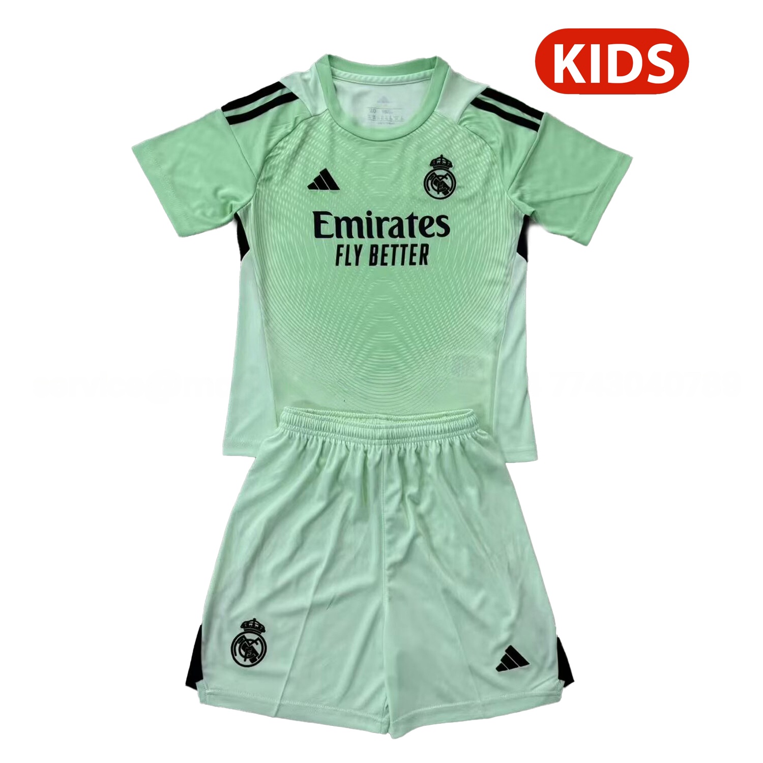 Real Madrid 25-26 Goalkeeper Light Green Kids Kit - ManixJersey