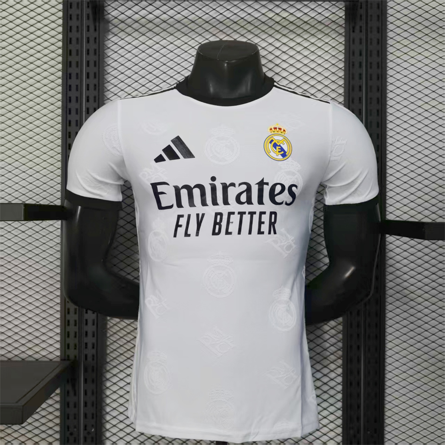 Real Madrid 25-26 White Team Logo Jacquard Special Jersey - Player Version - ManixJersey