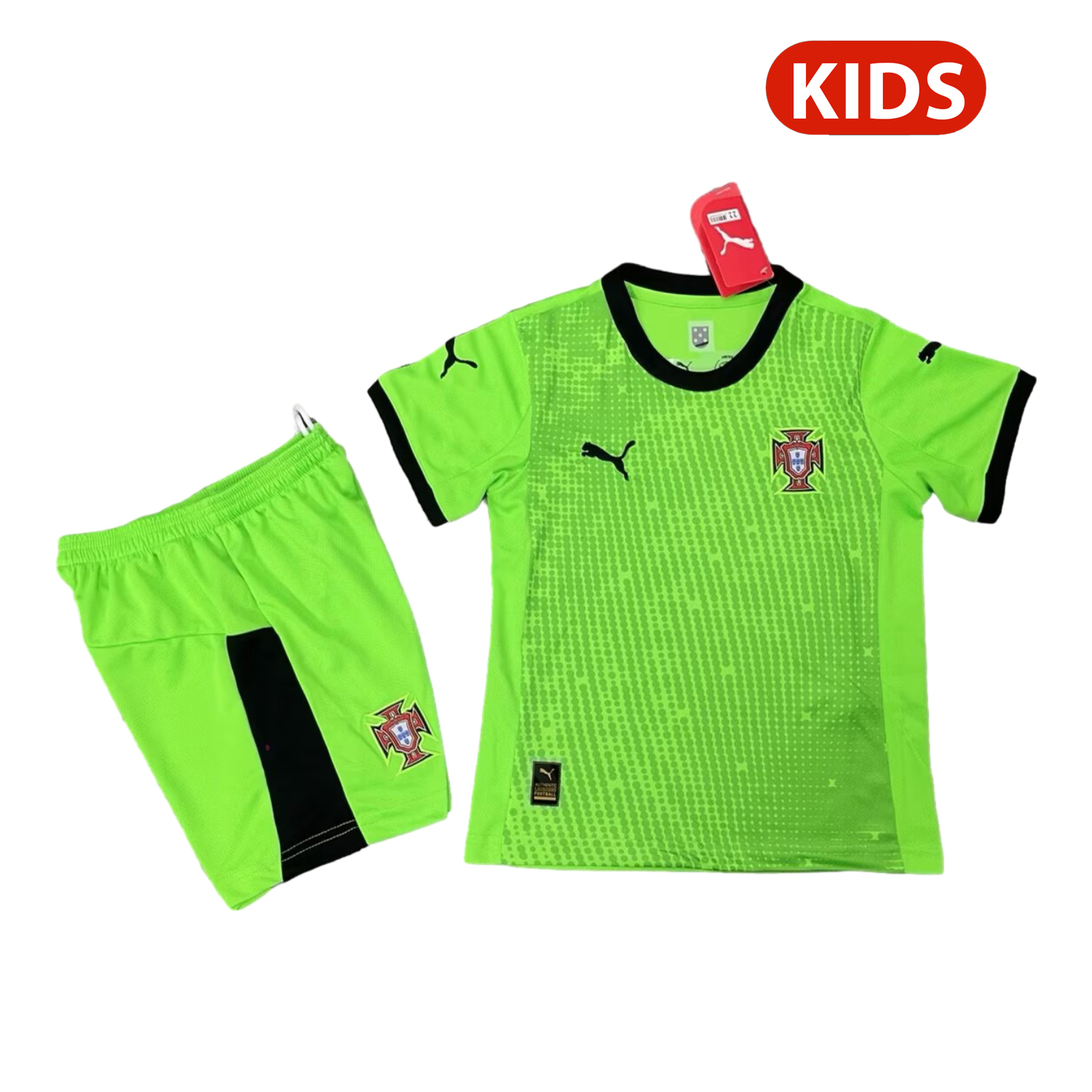 Portugal 2025-26 Green Goalkeeper Kids Kit - ManixJersey