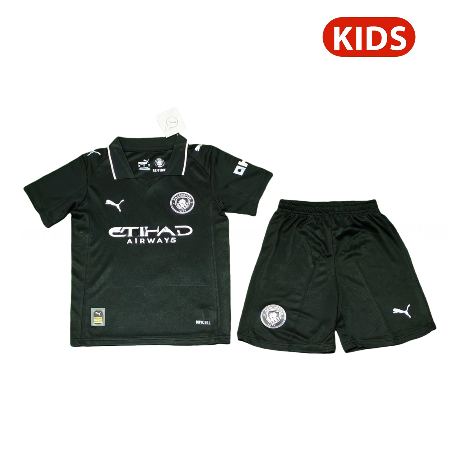 Manchester City 25-26 Away Black Kids Kit - ManixJersey