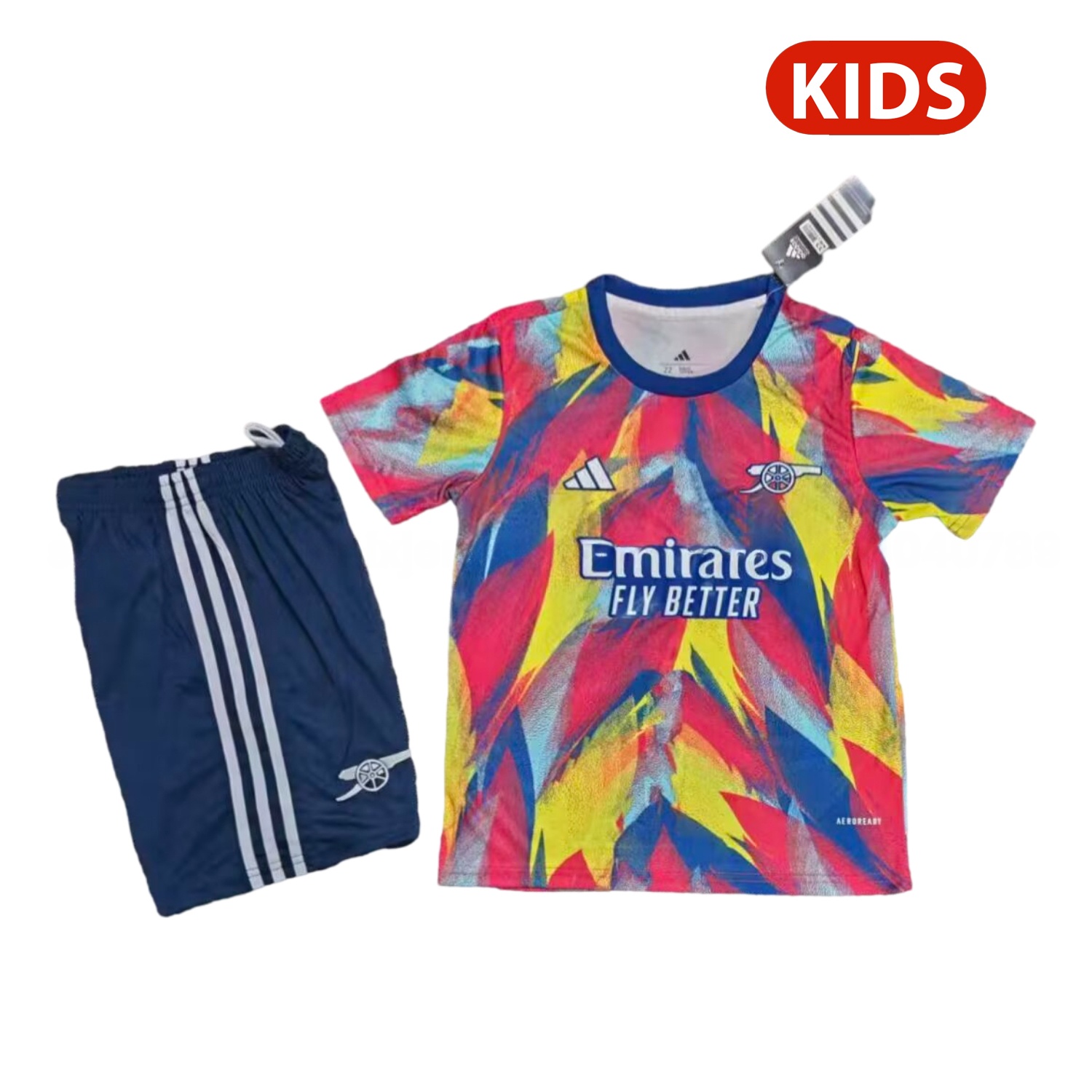Arsenal 25-26 Colorful Pre-Match Training Kids Kit - ManixJersey