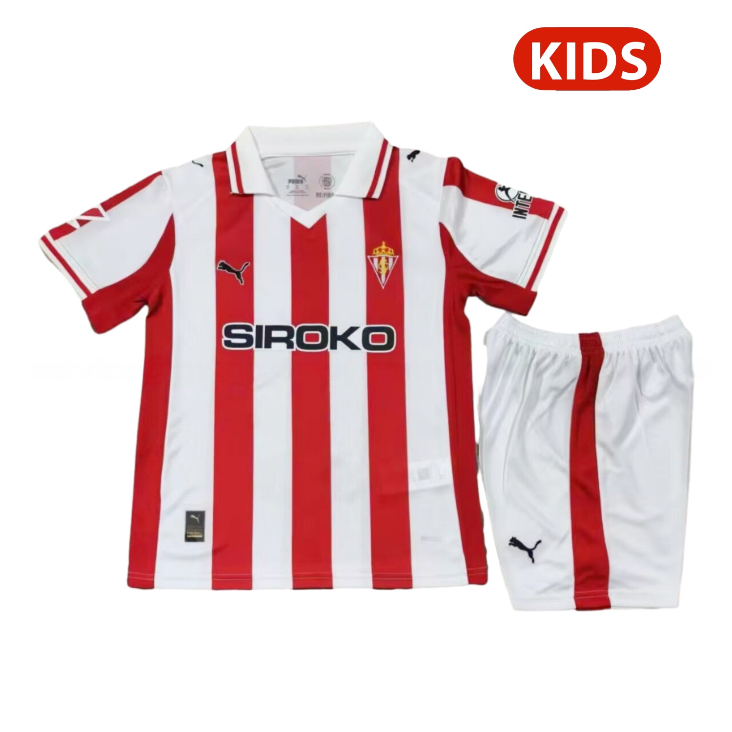 Sporting Gijon 25-26 Home Kids Kit - ManixJersey