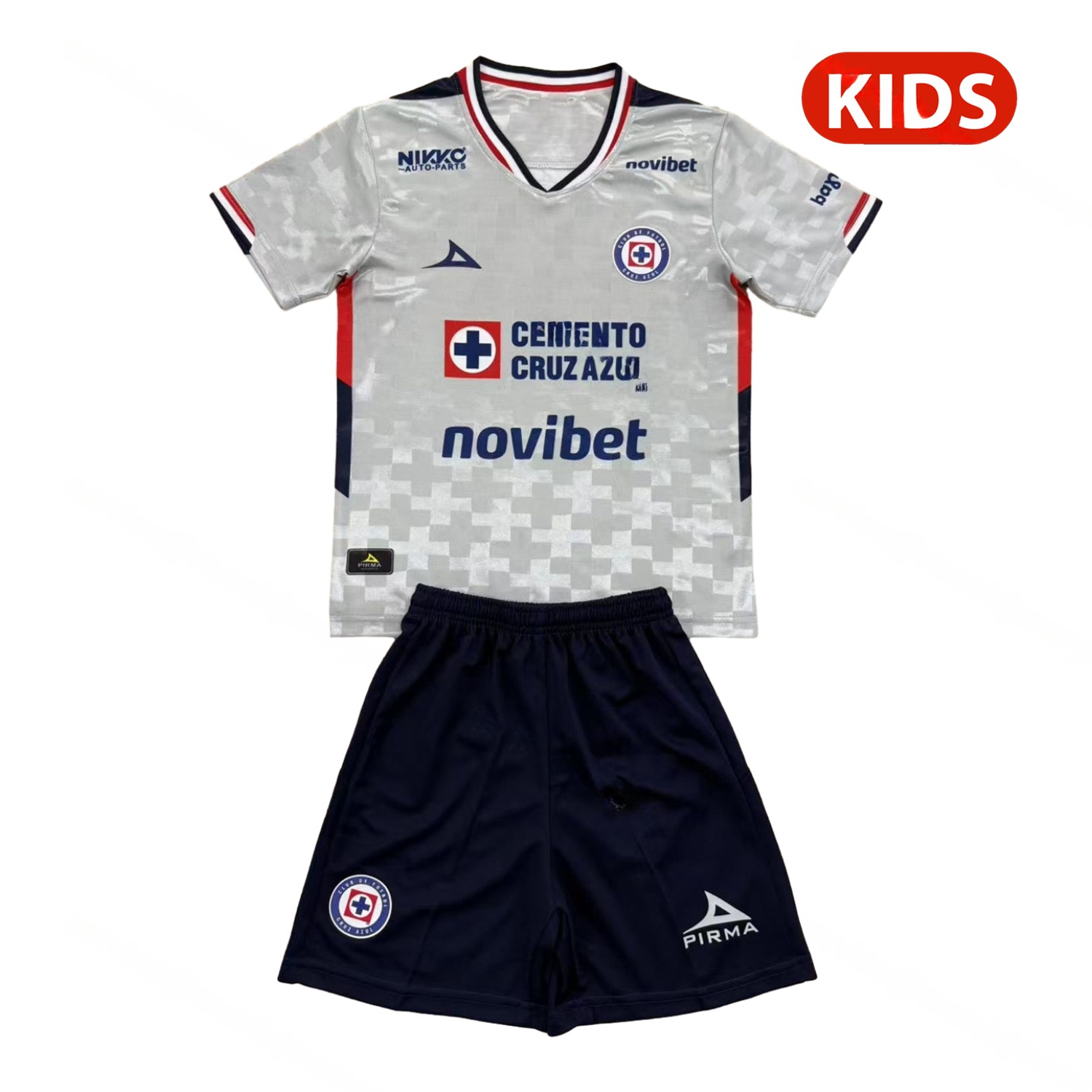 Cruz Azul 25-26 Away Grey Kids Kit - ManixJersey