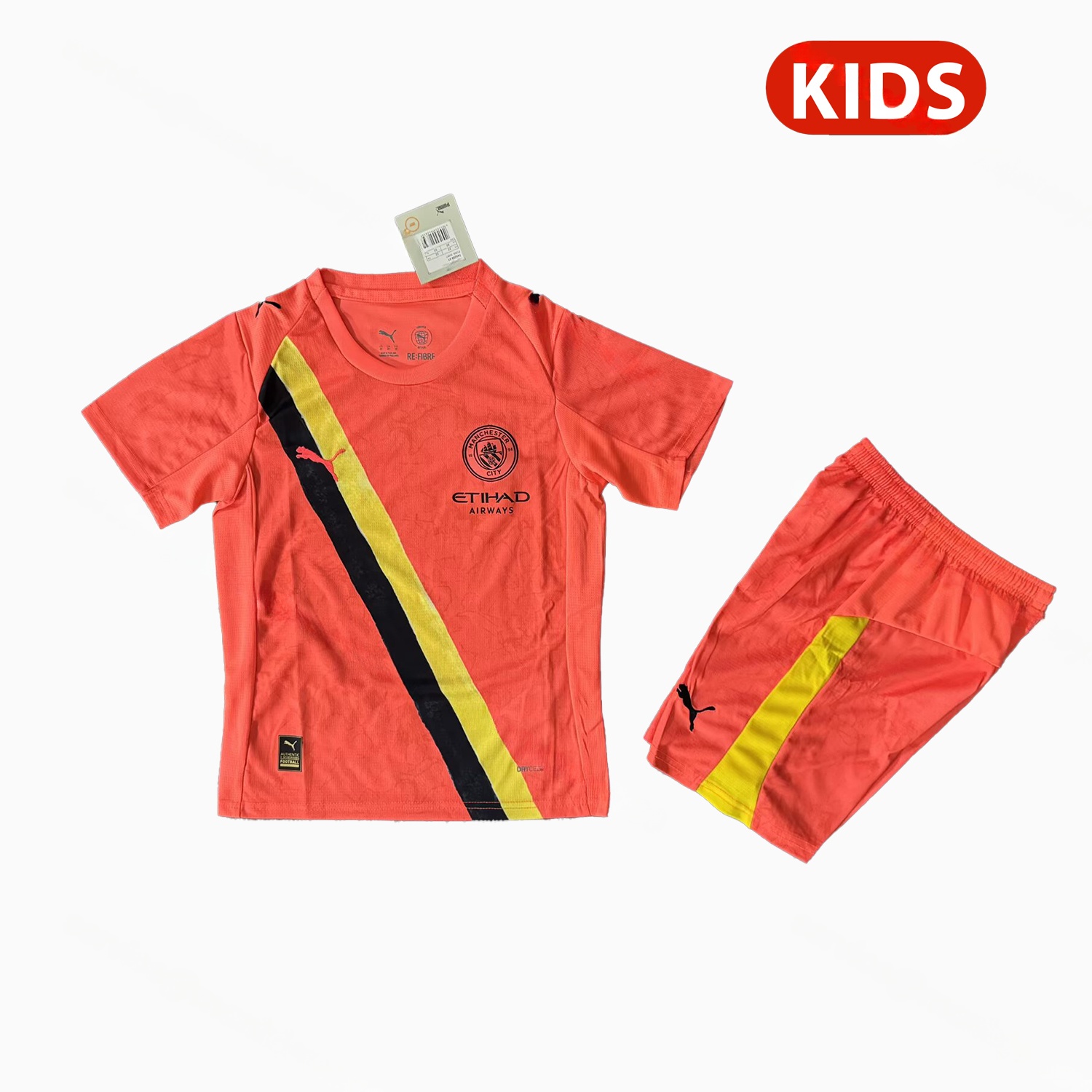 Manchester City 25-26 Third Orange Kids Kit - ManixJersey