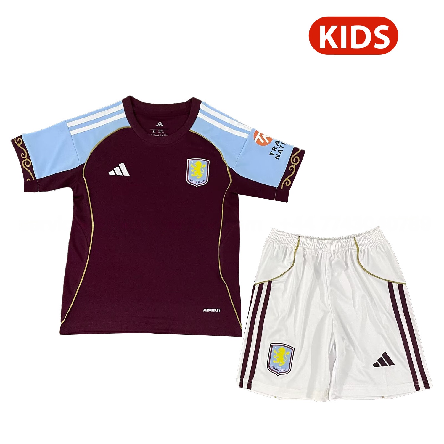 Aston Villa 25-26 Home Unsponsored Kids Kit - ManixJersey