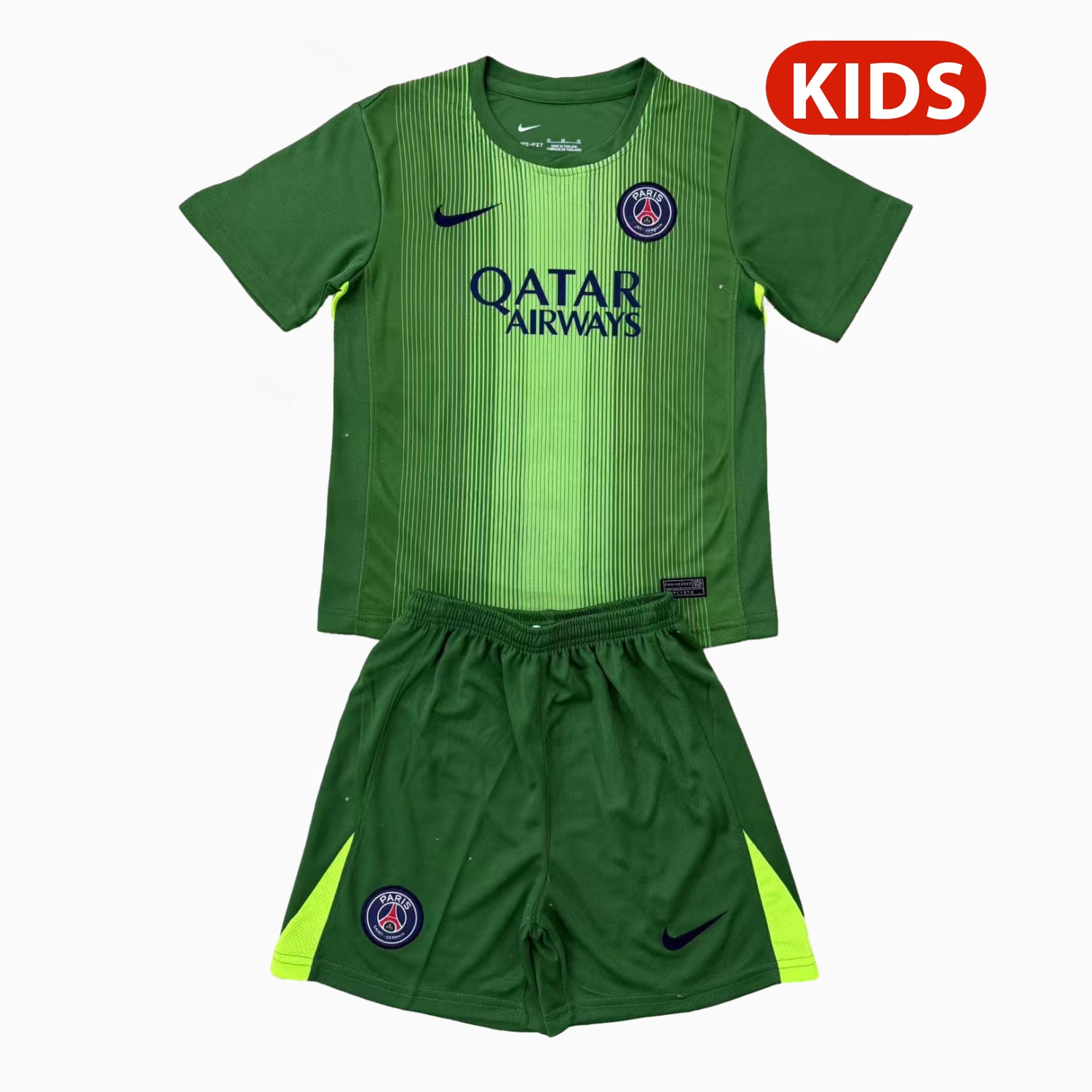 Paris Saint-Germain PSG 25-26 Green Goalkeeper Kids Kit - ManixJersey