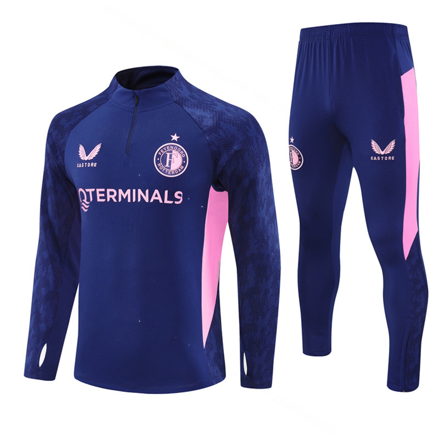 Feyenoord 25-26 Long Sleeve Training Set - Royal Blue Top & Royal Blue Pants - ManixJersey