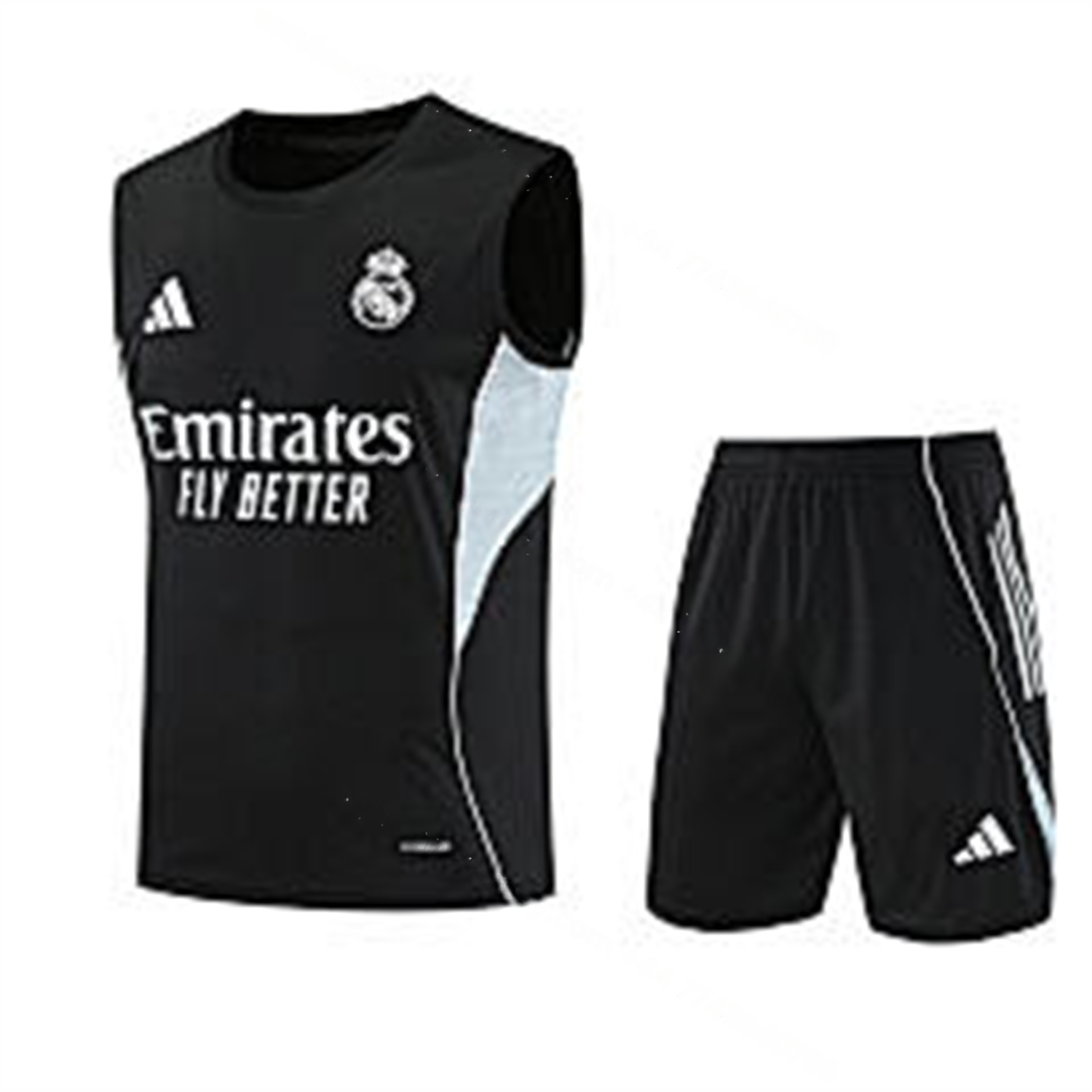 Real Madrid 25-26 Vest Training Set - Black And Light Grey Vest & Black Shorts - ManixJersey