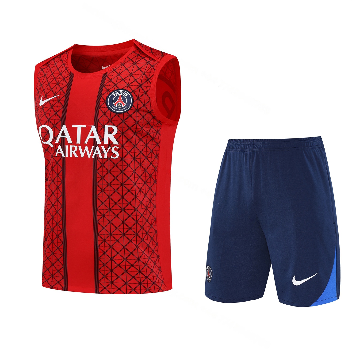 Paris Saint-Germain PSG 25-26 Vest Training Set - Red Vest & Deep Blue Shorts - ManixJersey