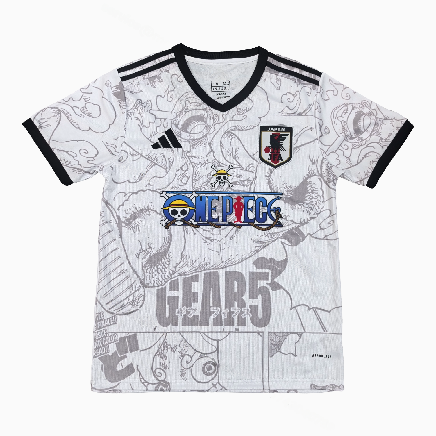Japan 25-26 One Piece Gear 5 White Jersey - Fans Version - ManixJersey
