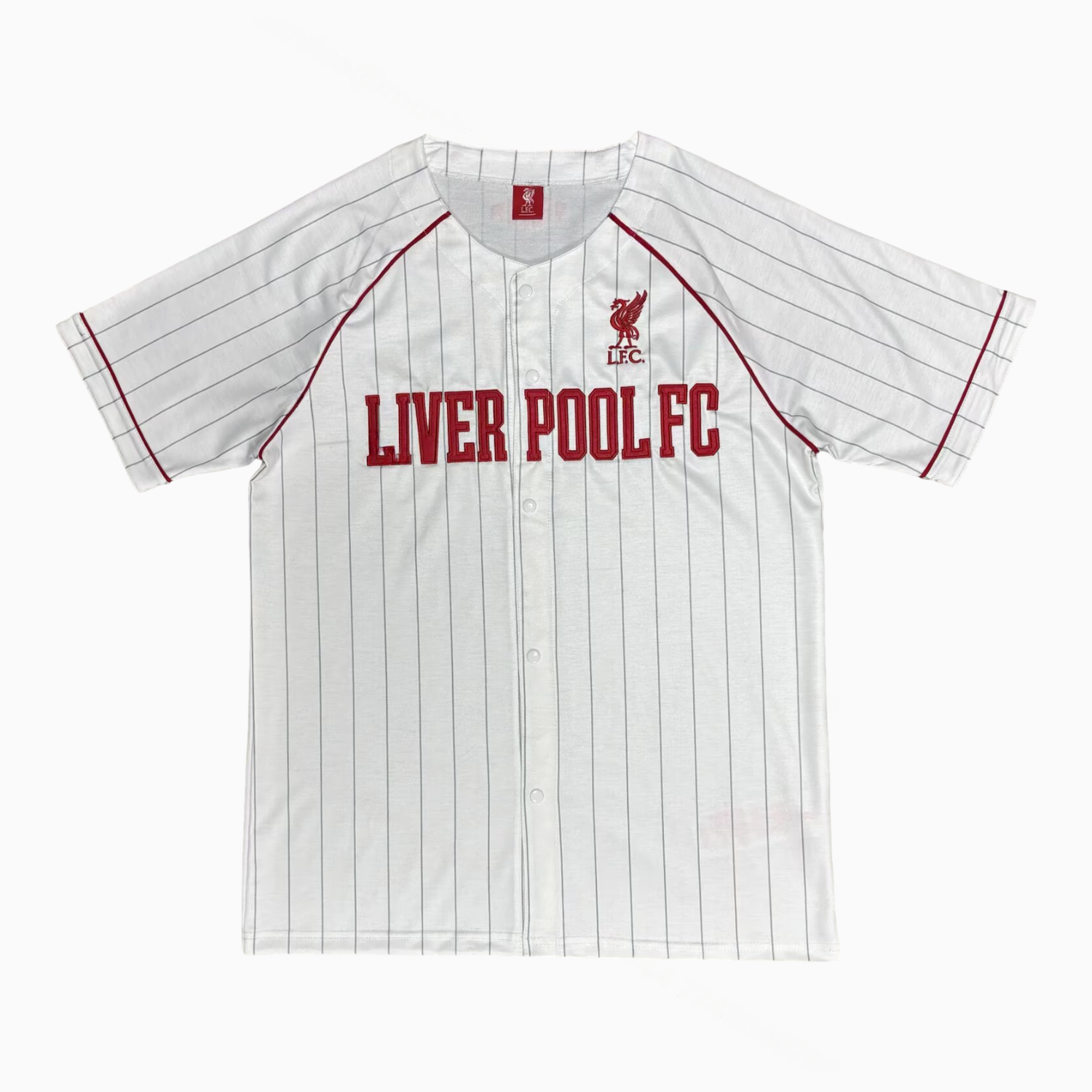 Liver.pool 25-26 White With Red Lines Baseball Jerseyll Jersey - ManixJersey