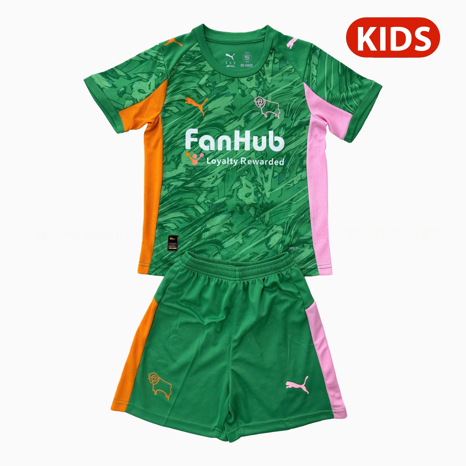 Derby County 25-26 Green Goalkeeper Kids Kit - ManixJersey