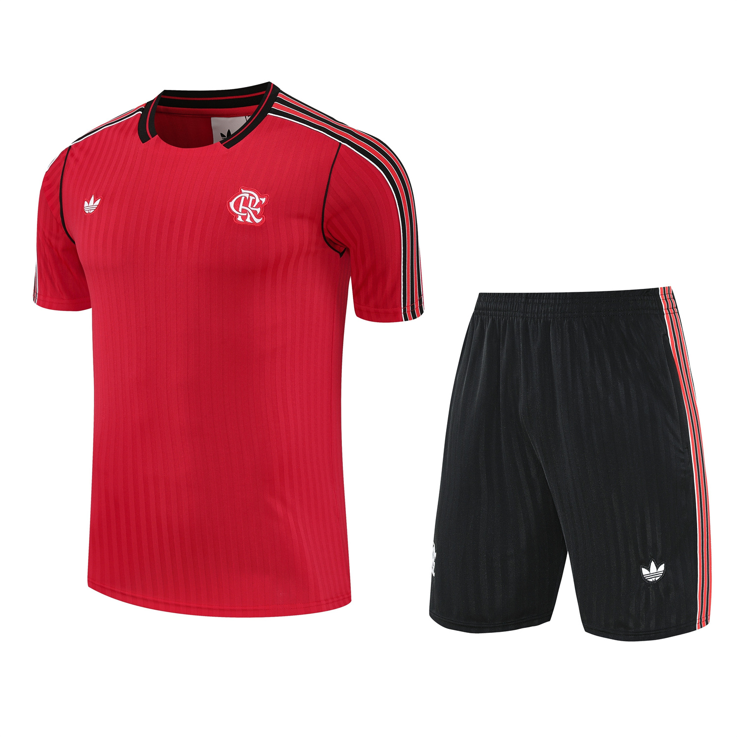 Flamengo 25-26 Short-Sleeve Training Set - Red Top & Black Shorts - ManixJersey