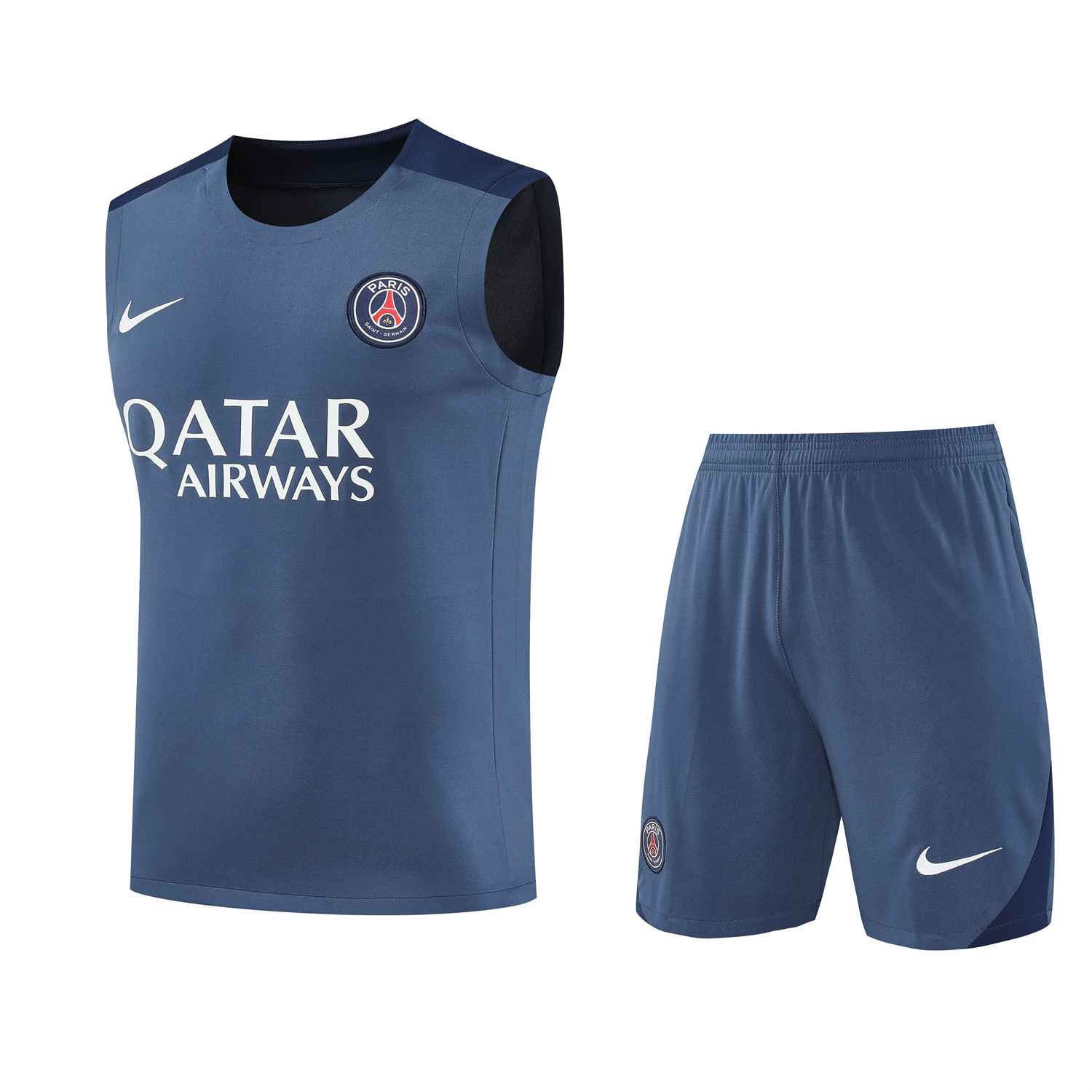 Paris Saint-Germain PSG 25-26 Vest Training Set - Deep Blue Vest & Deep Blue Shorts - ManixJersey