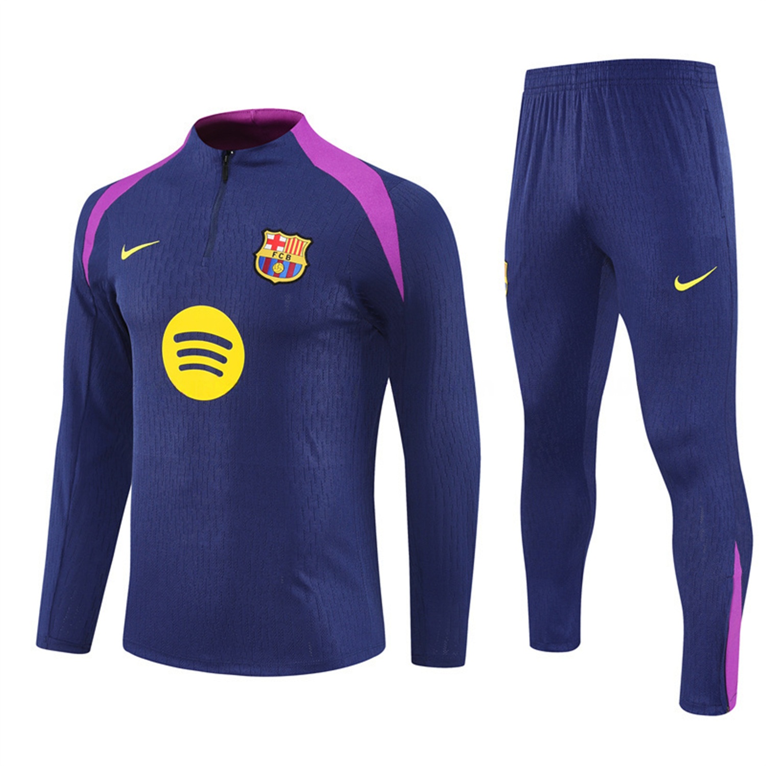 Barcelona 25-26 Long Sleeve Training Set - Royal Blue Top Yellow Sponsor & Royal Blue Pants - ManixJersey