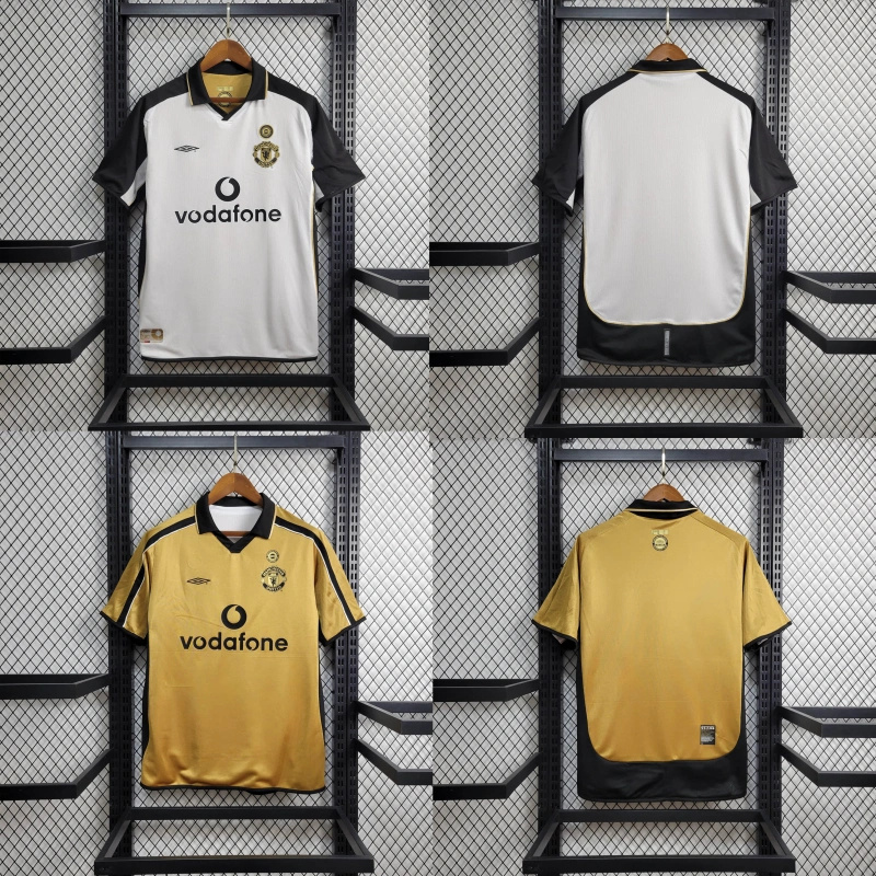 Retro Manchester United 01-02 100th Anniversary Special Edition Jersey - White & Gold - ManixJersey