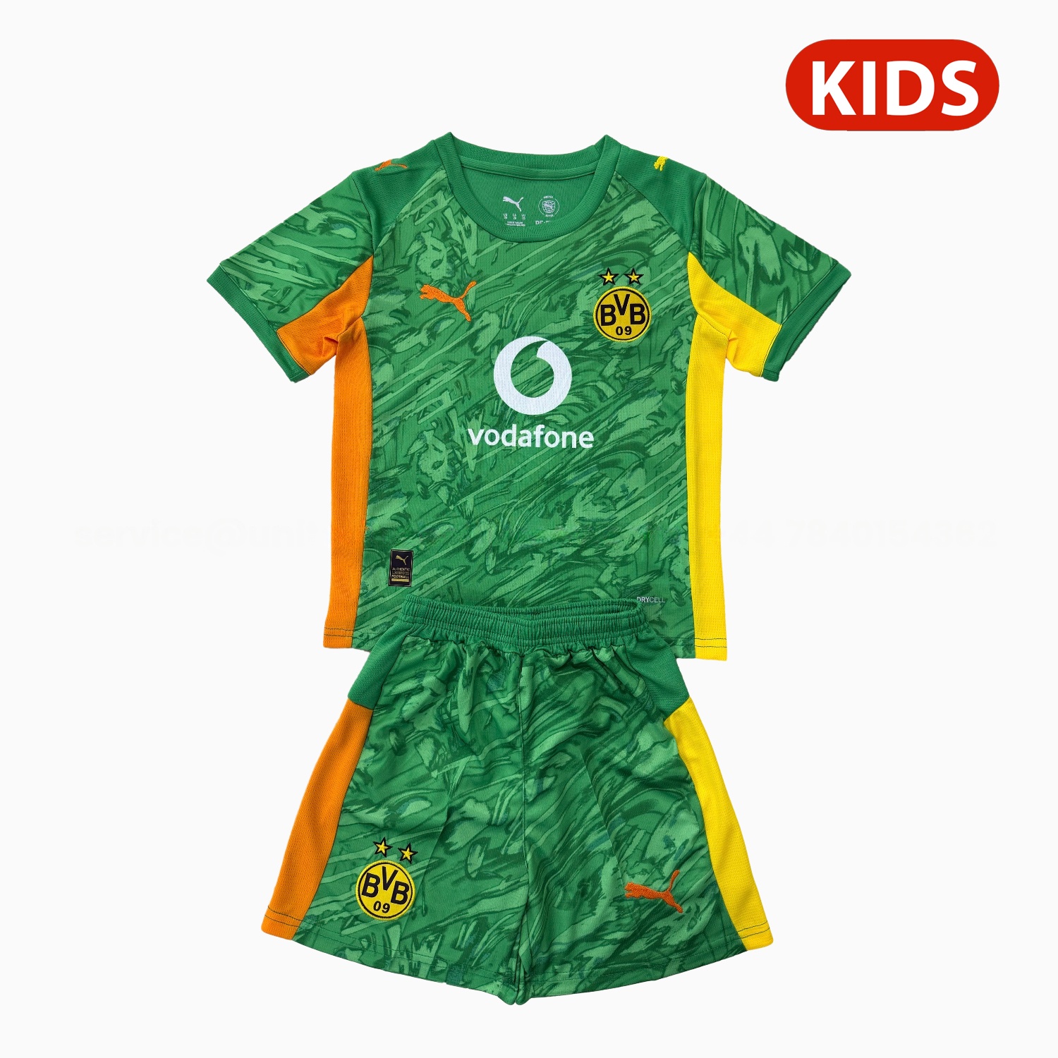 Dortmund 25-26 Green Goalkeeper Kids Kit - ManixJersey