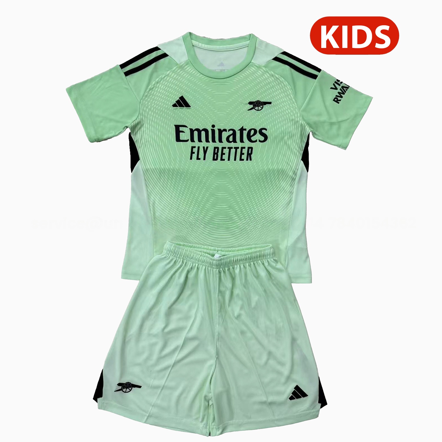 Arsenal 25-26 Light Green Goalkeeper Kids Kit - ManixJersey