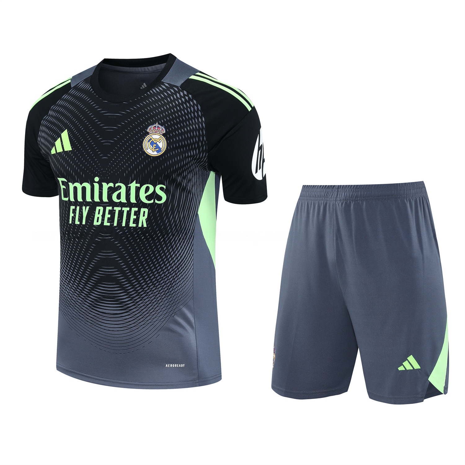 Real Madrid 25-26 Short-Sleeve Training Set - Deep Gray Top & Gray Shorts - ManixJersey