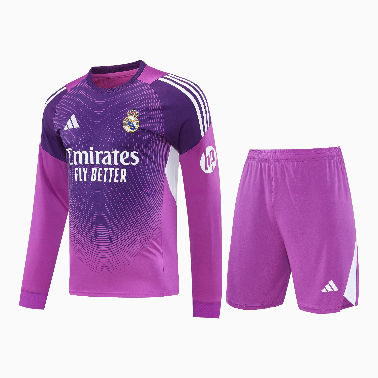 Real Madrid 25-26 Longt-Sleeve Training Set - Purple Top & Purple Shorts - ManixJersey