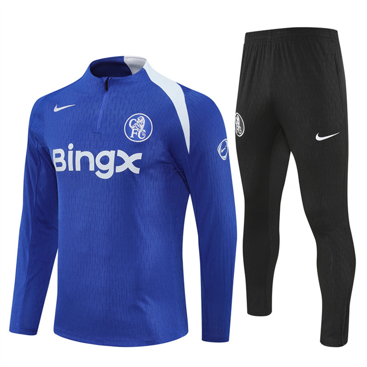 C.H.E.L.S.E.A 25-26 Long Sleeve Training Set - Player Version - Blue Top and Black Pants - ManixJersey