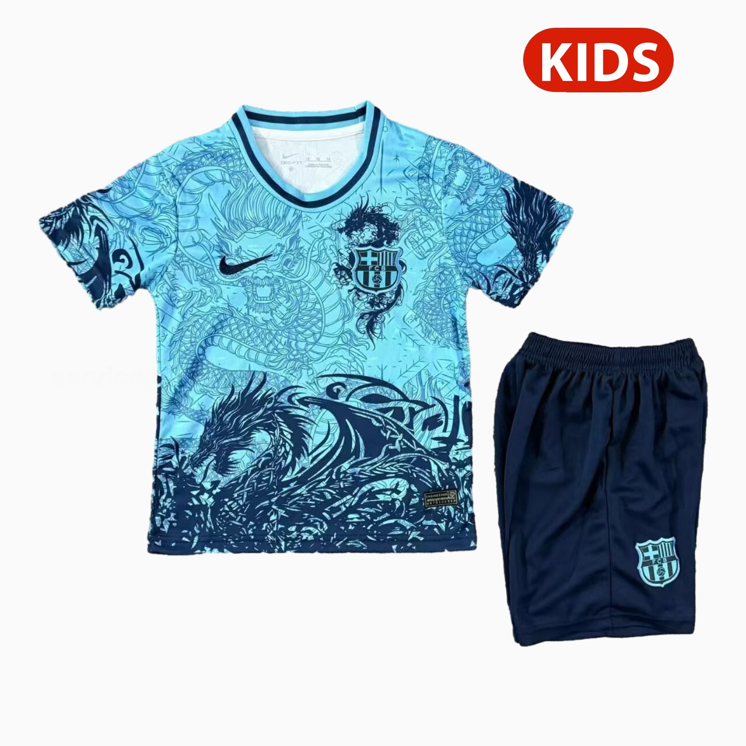 Barcelona 25-26 Blue Dragon Special Kids Kit - ManixJersey