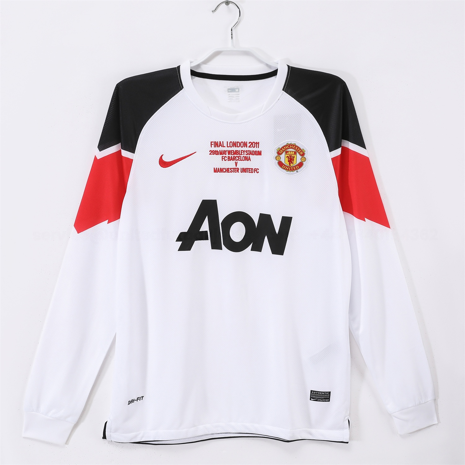 Retro Manchester United 10-11 Away Long Sleeves Jersey - Champions League Final Version - ManixJersey