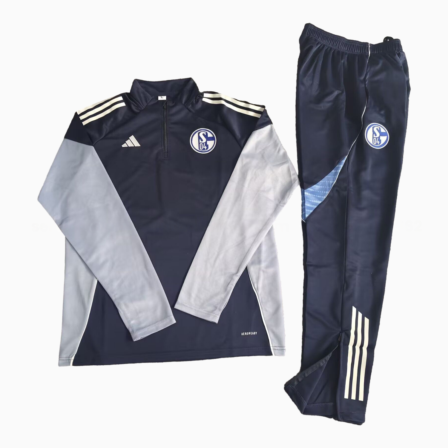 Schalke 04 25-26 Long Sleeve Training Set - Deep Blue Top & Deep Blue Pants - ManixJersey