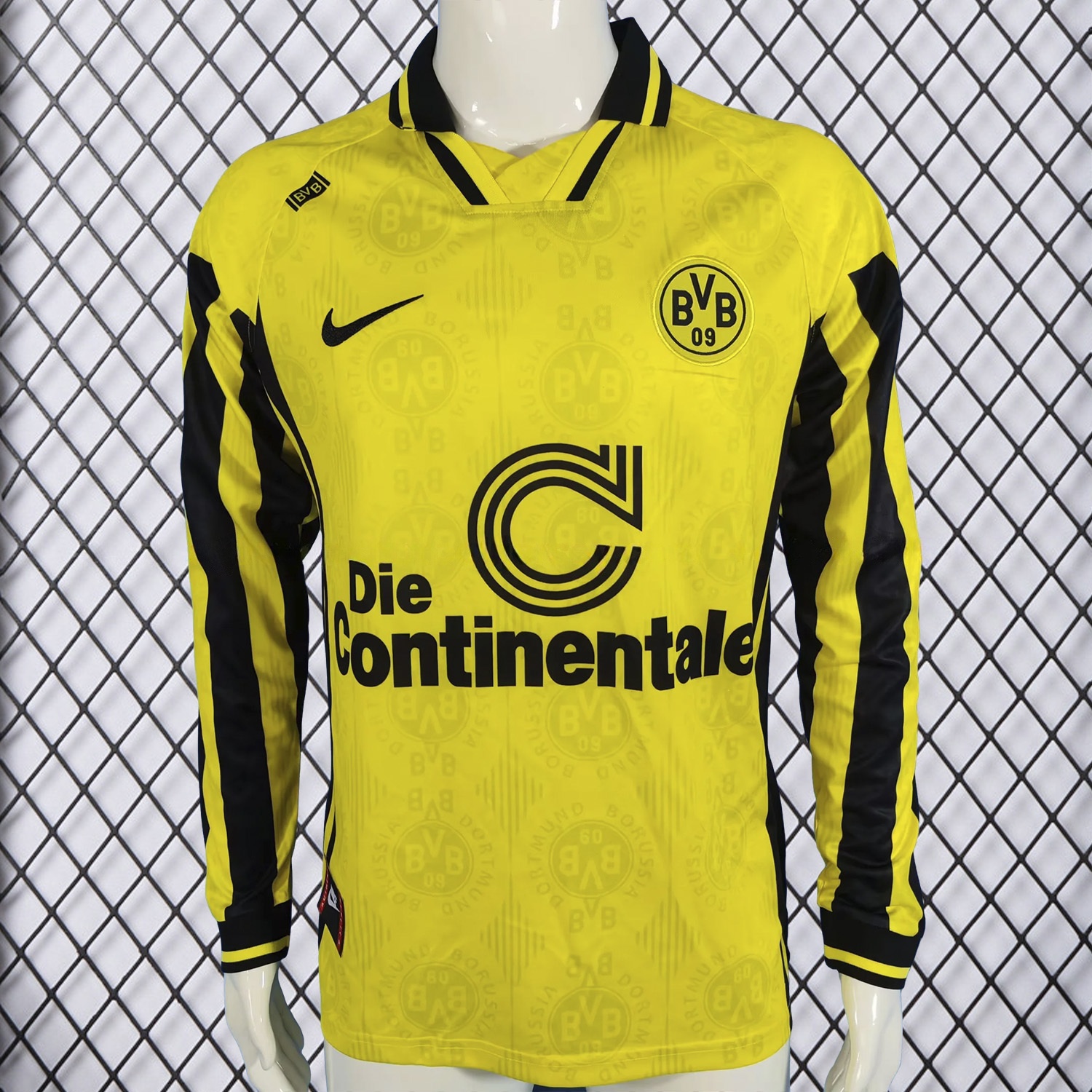 Retro Dortmund 1996-97 Home Long Sleeves Jersey - ManixJersey