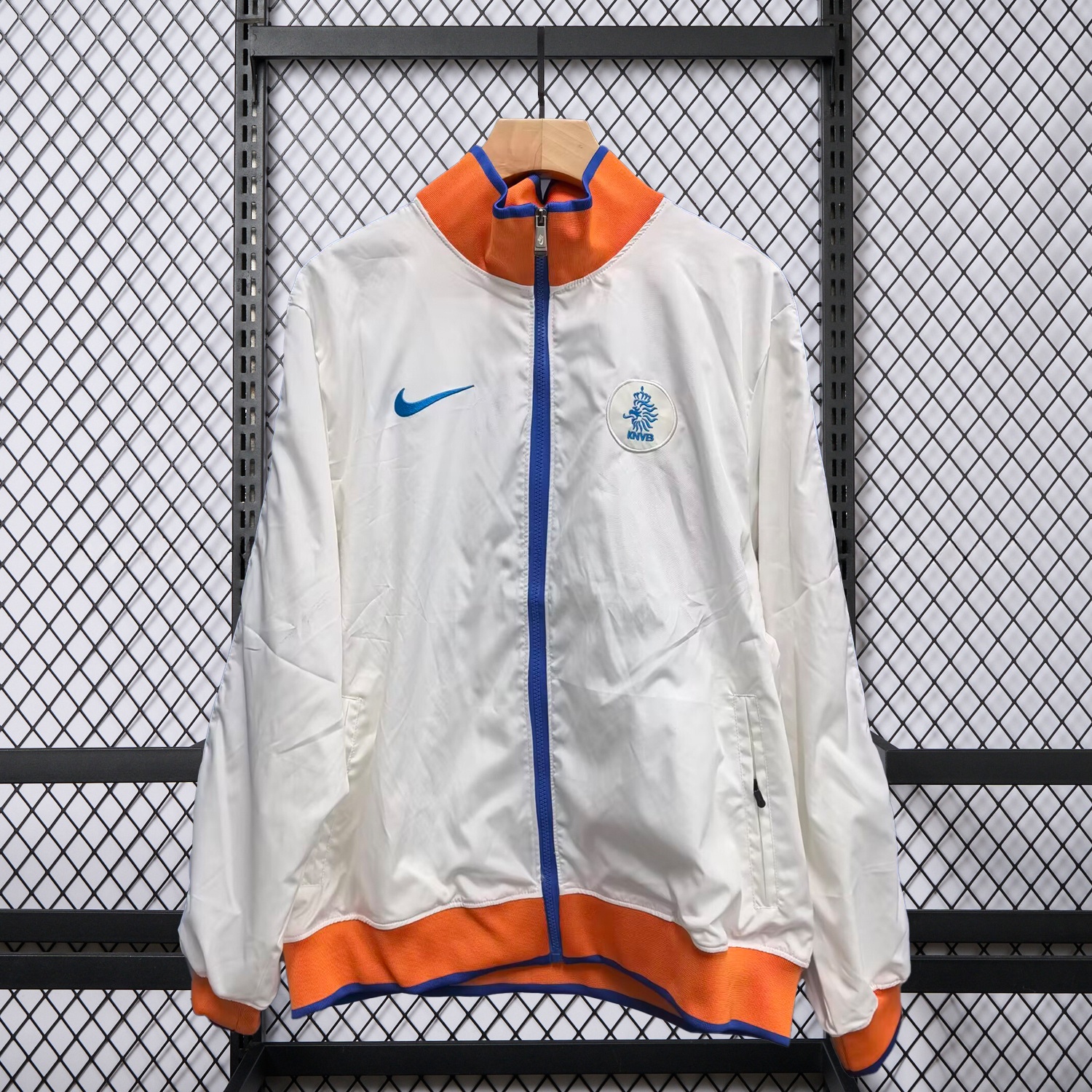 Netherlands 25-26 Windbreaker Jacket - Orange And White - ManixJersey
