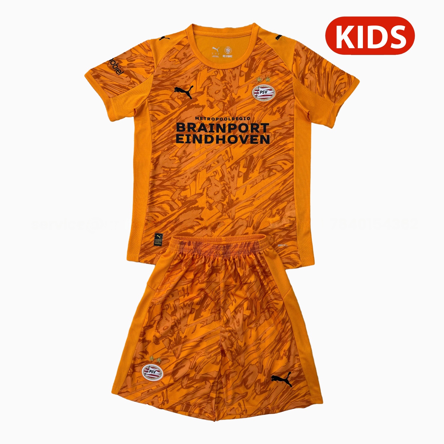 PSV Eindhoven 25-26 Orange Goalkeeper Kids Kit - ManixJersey