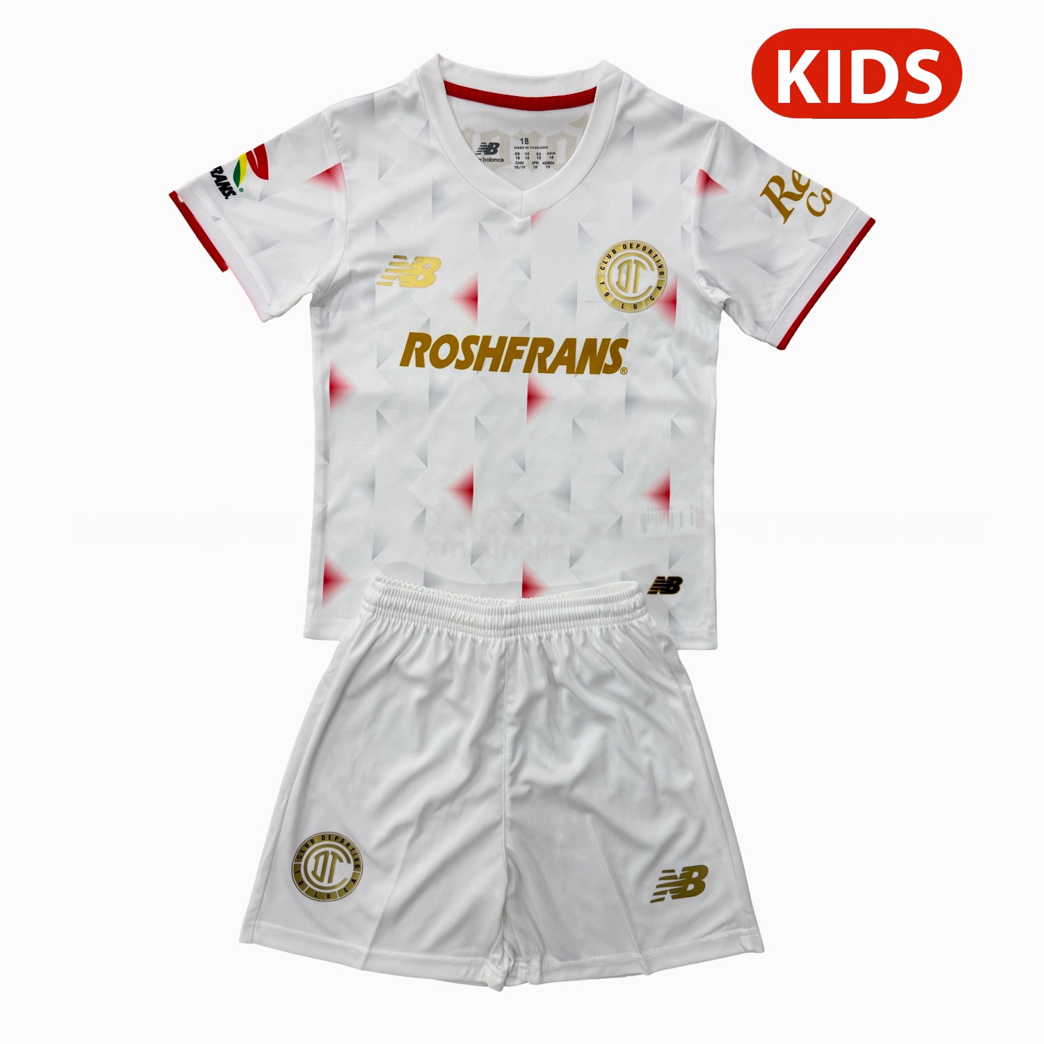 Toluca 25-26 Away White Kids Kit - ManixJersey