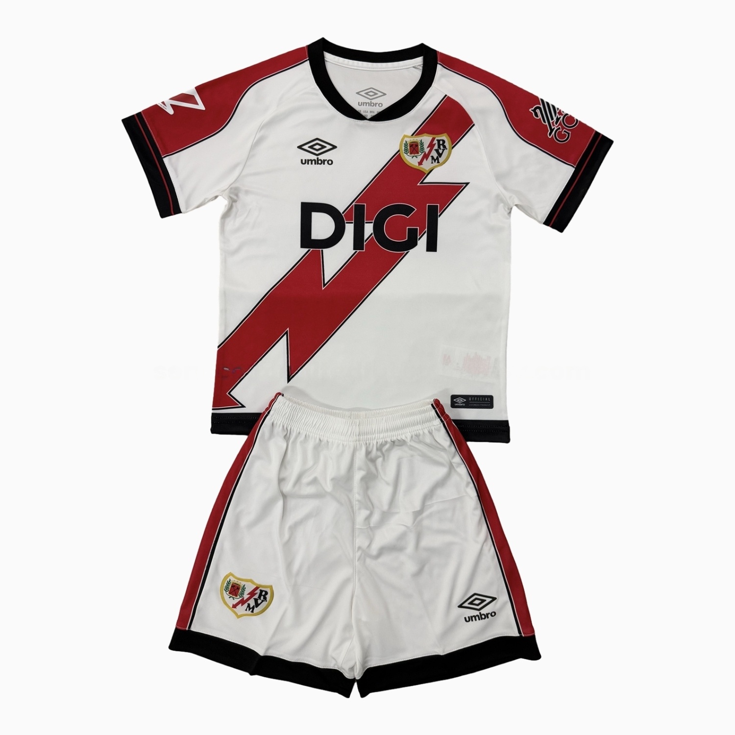 Rayo Vallecano 25-26 Home Men's Adult Jersey Set - Fans Version - ManixJersey