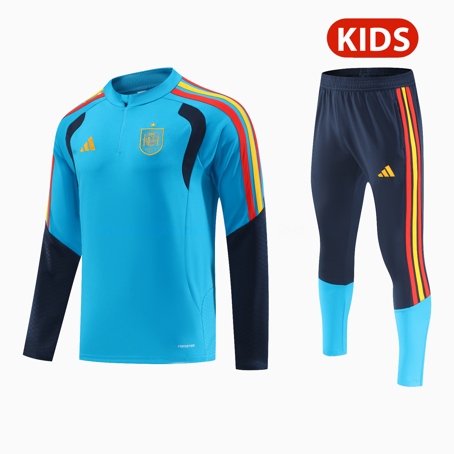 Spain 2026 Kids Long Sleeve Training Set - Light Blue Top & Pants - ManixJersey