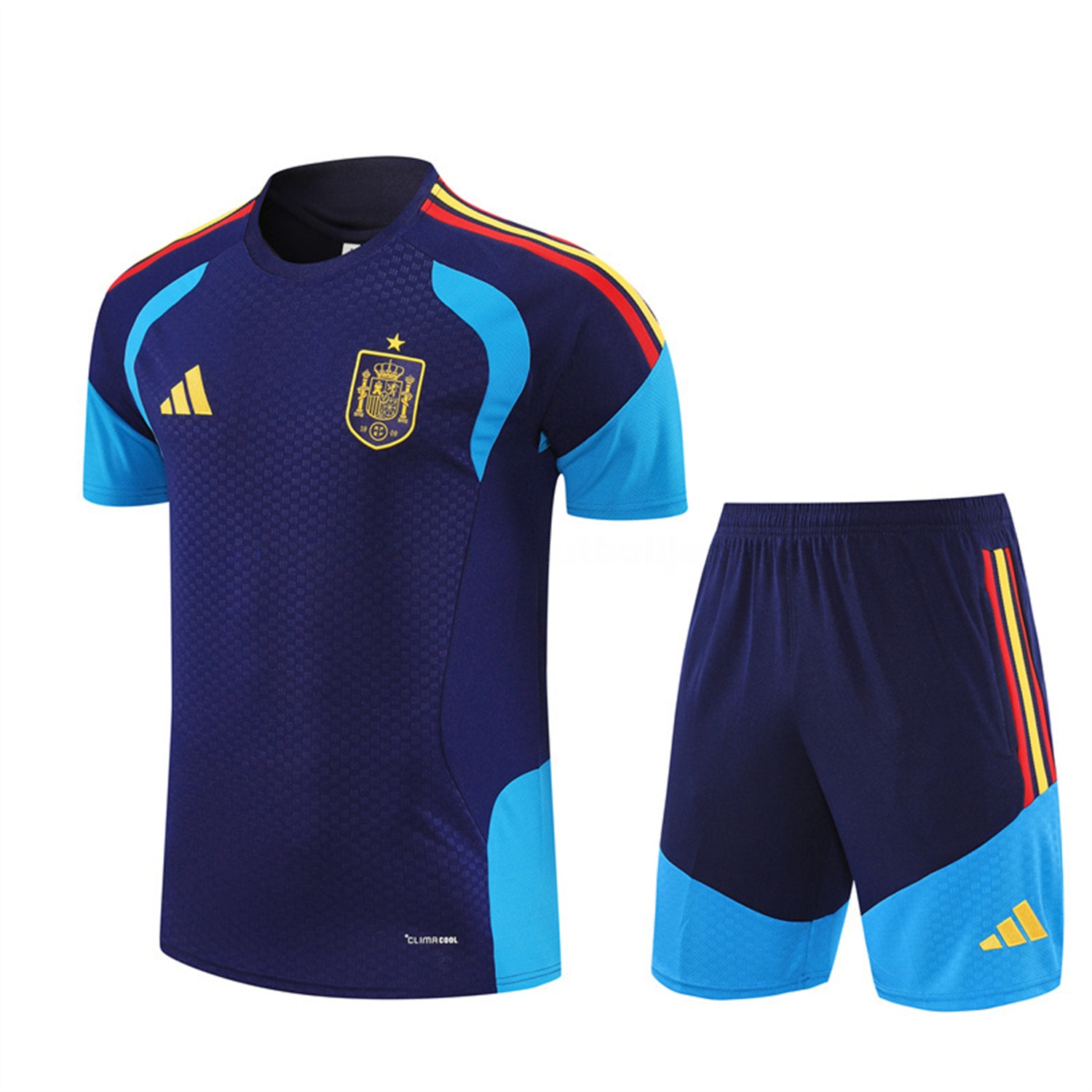 Spain 2026 Short-Sleeve Training Set - Royal Blue Top & Shorts - ManixJersey