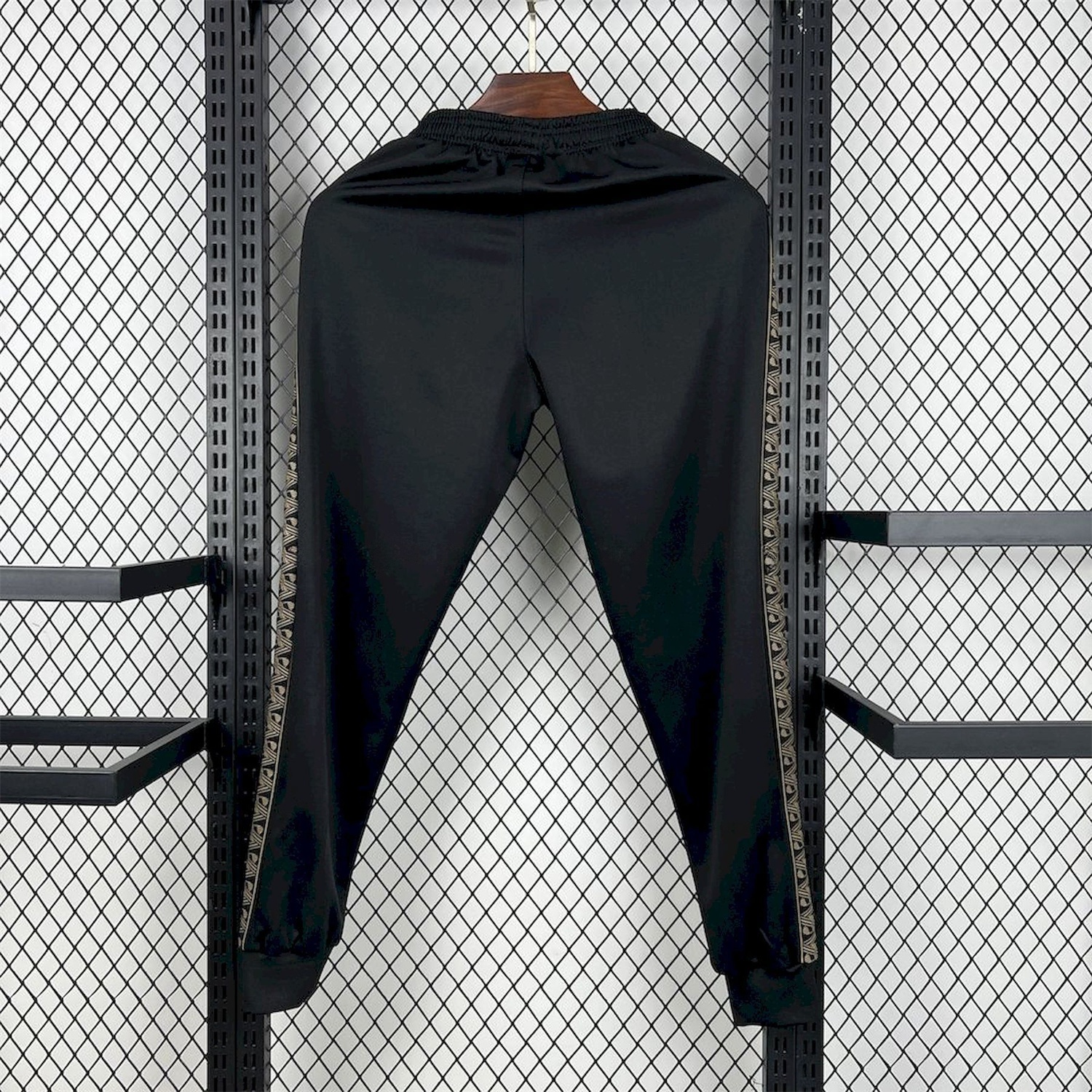 Portugal 25-26 Eusebio Special Windbreaker Training Set - Black White Top and Pants - ManixJersey