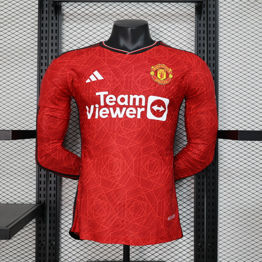 Manchester United 23-24 Home Long Sleeve Jersey - Player Version - ManixJersey