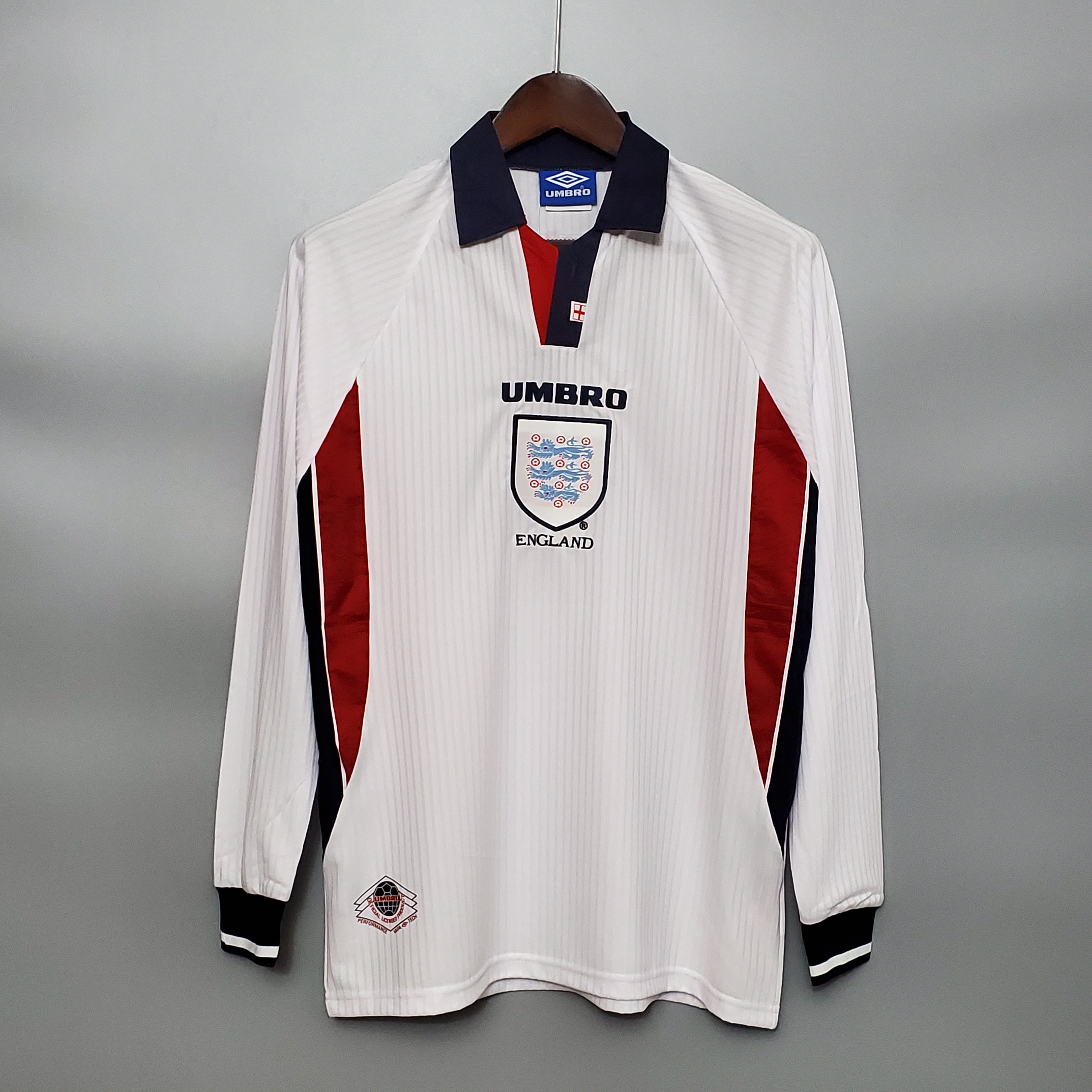 Retro England 1998 Home Stadium Long Sleeve Jersey - ManixJersey