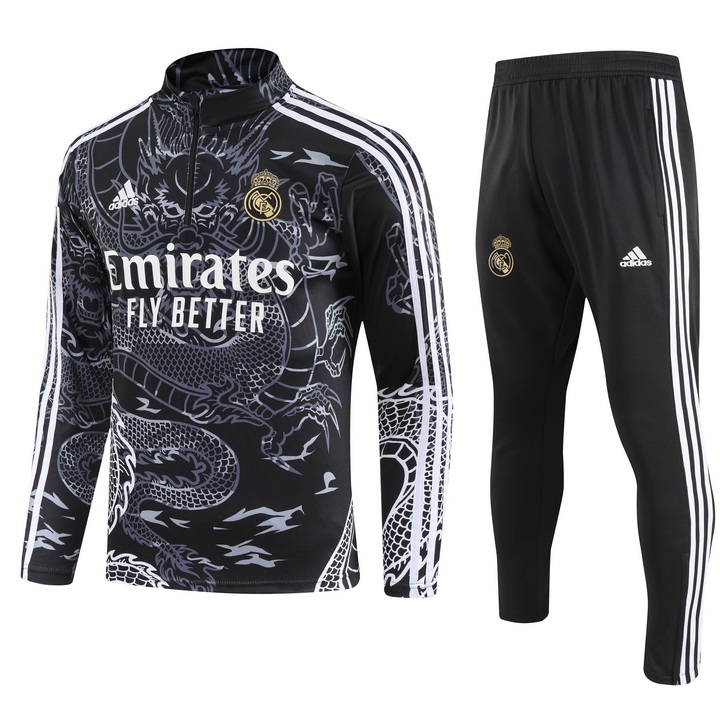 Real Madrid 23-24 Long Sleeve Training Set - Black Dragon - ManixJersey