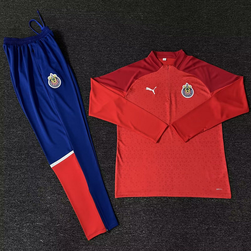 Chivas de Guadalajara 23-24 Long Sleeve Training Set - Red - ManixJersey