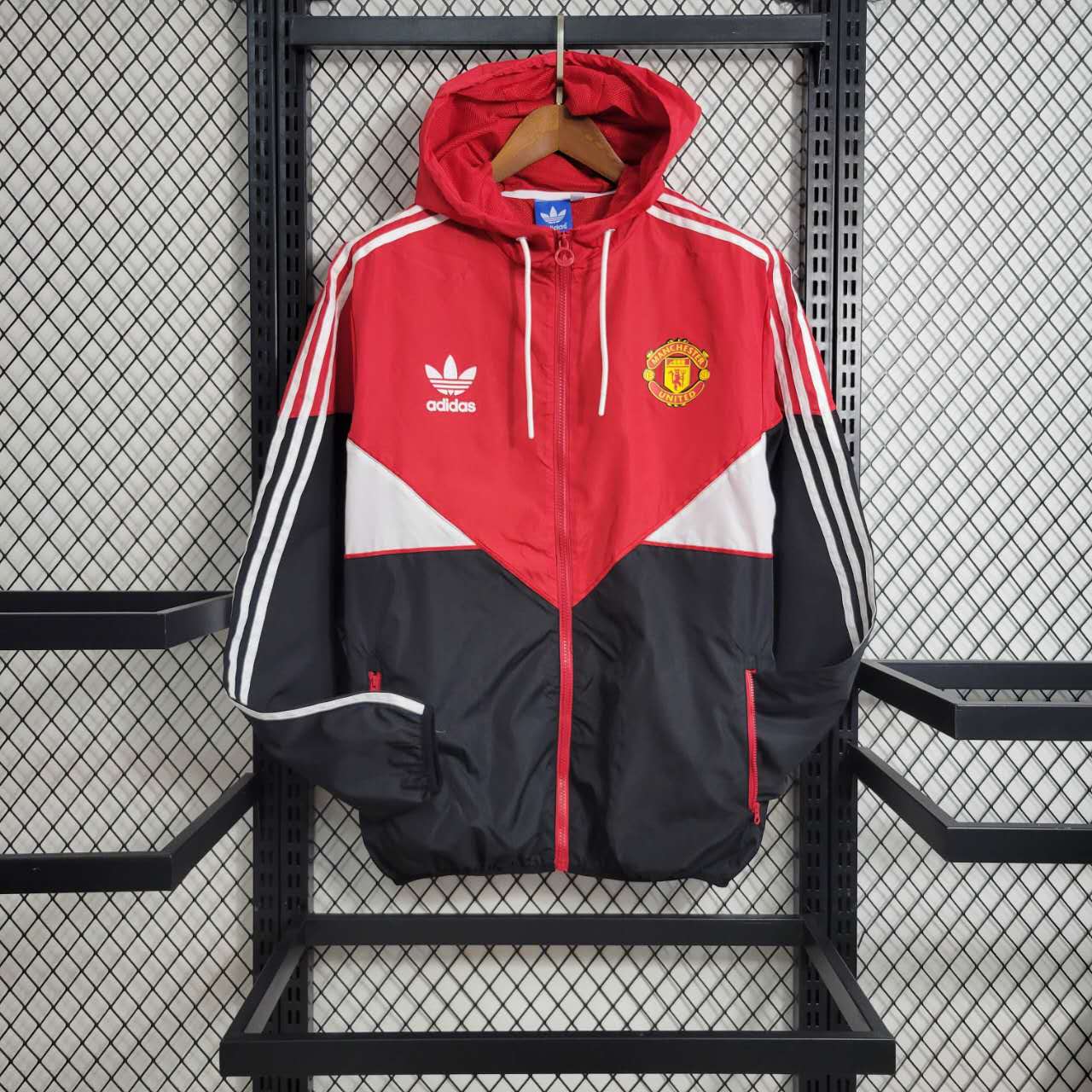 Manchester United 23-24 Windbreaker Jacket - Red & Black - ManixJersey