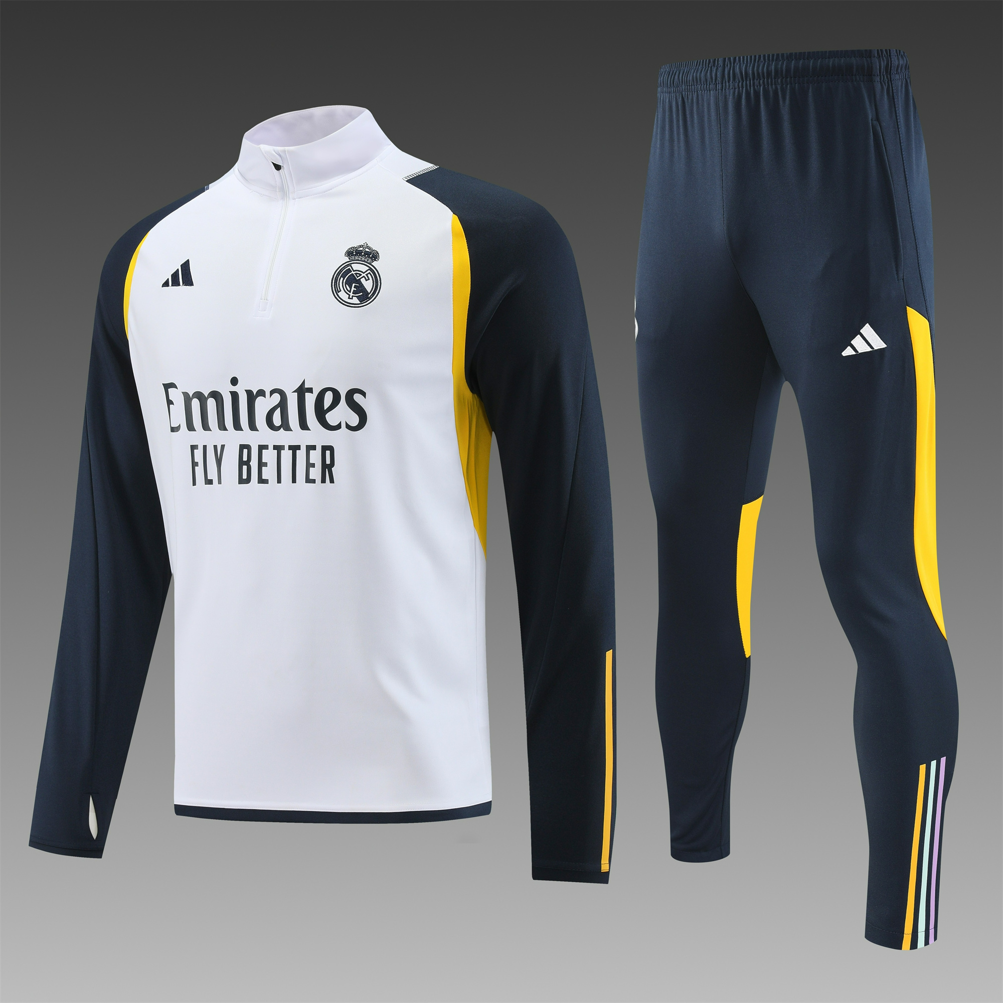 Real Madrid 23-24 Long Sleeve Training Set White - ManixJersey