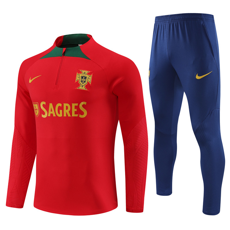 Portugal 23-24 Long Sleeve Training Set -Red - ManixJersey