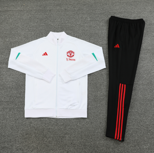 Manchester United 23-24 Jacket Training Tracksuit - White - ManixJersey