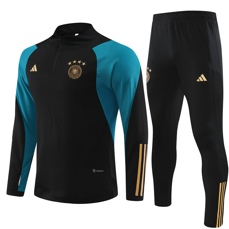 Germany 23-24 Long Sleeve Training Set -Black - ManixJersey