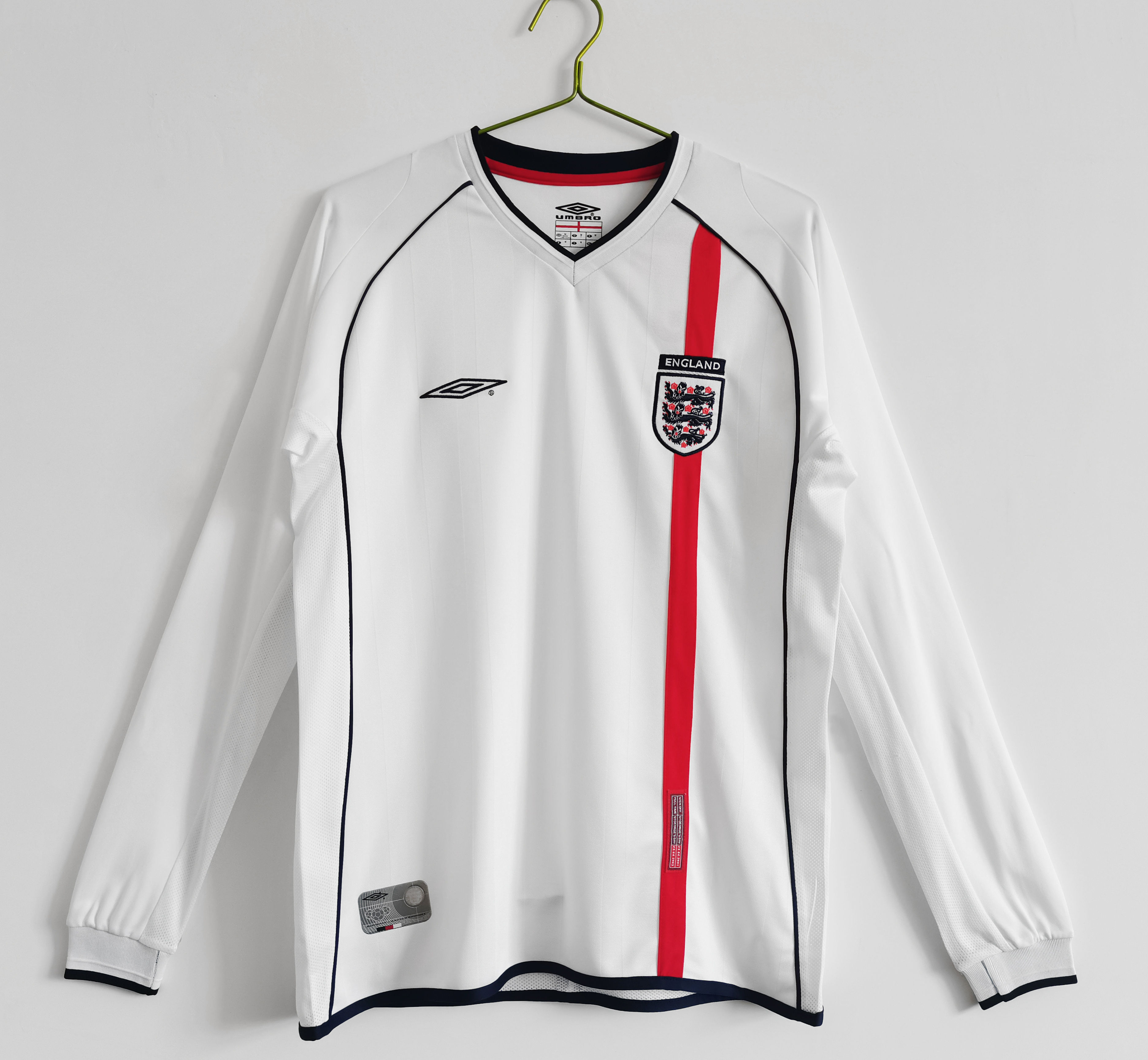 Retro England 2002 Home Stadium Long Sleeve Jersey - ManixJersey