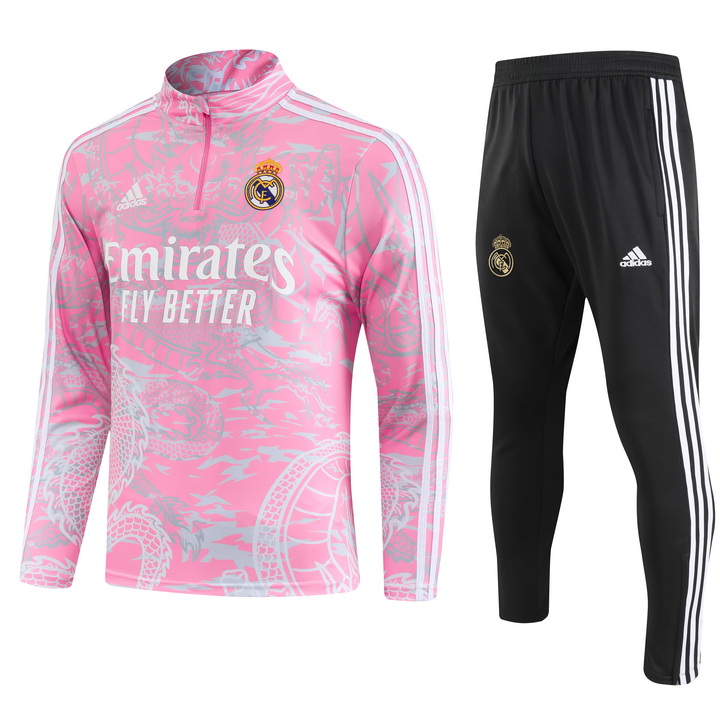 Real Madrid 23-24 Kids Long Sleeve Training Set Pink - ManixJersey