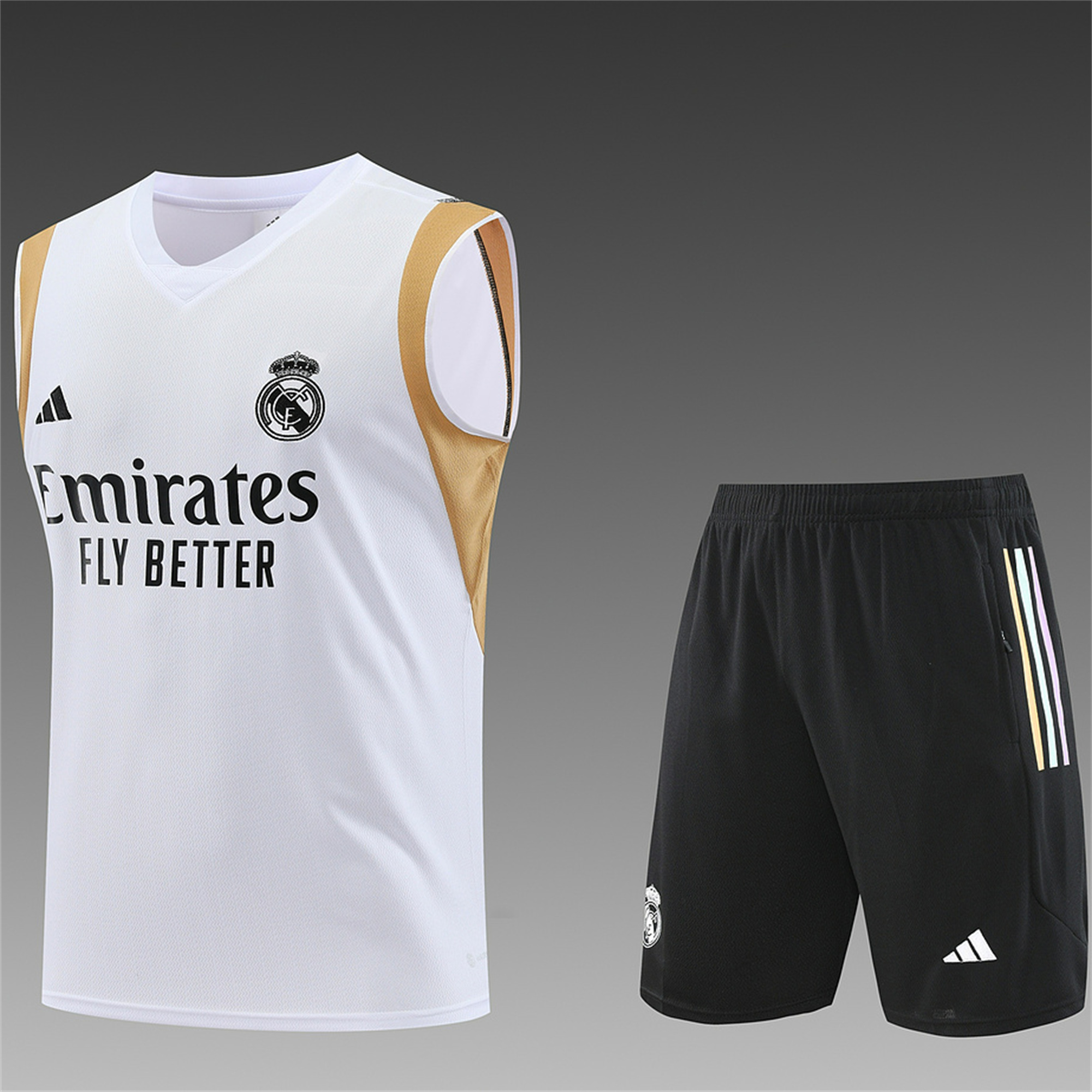 Real Madrid 23-24 Training Vest Suit White - ManixJersey