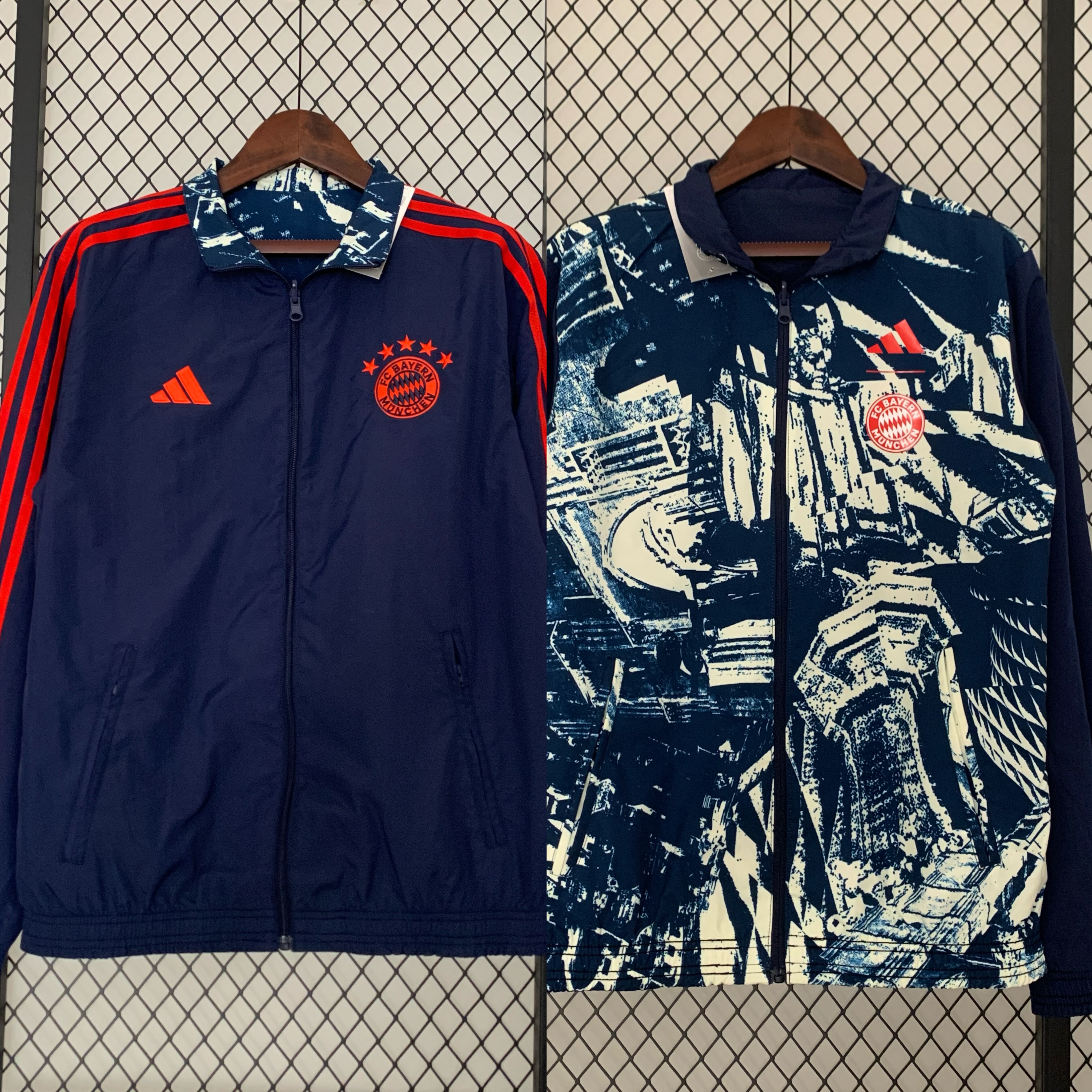 Bayern Munich 23-24 Double Sided Windbreaker - Deep Blue - ManixJersey