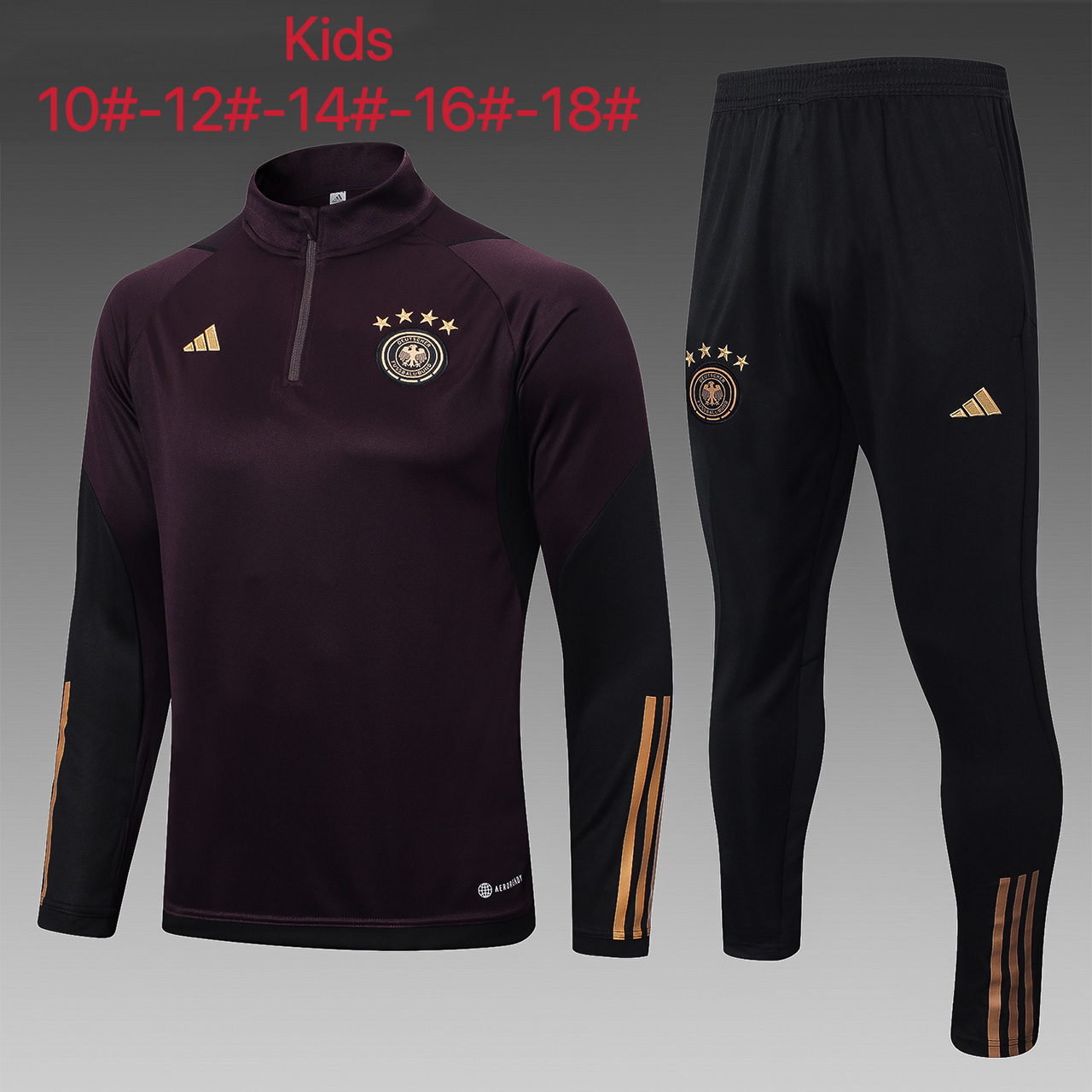 Germany 23-24 Kids Long Sleeve Training Set Deep Brown - ManixJersey